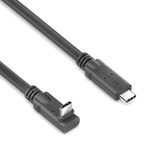 PureLink USB-C auf USB-C 90° Auf/Ab-Kabel - USB4 Gen 2x2, 5A, EPR 240W, 20G, DP Alt-Mode - PureInstall MicroX4 - schwarz - 2,00m