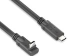 PureLink USB-C auf USB-C 90° Auf/Ab-Kabel - USB 3.2 Gen 1x2, 5A, SPR 100W, 10G, DP Alt-Mode - PureInstall MicroX4 - schwarz - 5,00m