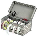 Zeller Geschenkband-Organizer grau/weiß 29,0 x 15,0 x 12,0 cm