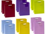 TSI Geschenktüten TRENDFARBEN dunkelrot, lia, grün, hellblau, gelb, rosa 18,0 x 23,0 cm, 12 St.