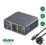 4smarts Desk Charger Lucid GaN DIY 360W 6 USB Ports mit Netz- und Spiralkabel, spacegrau