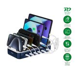 4smarts Ladestation Team 100W 5C/1A inkl. 6 Kabel, navy