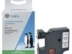 G&G Schriftband D1 ersetzt Dymo 45013/S0720530 10286, 12,0 mm, schwarz auf weiß, 1 St.