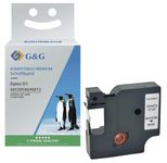 G&G Schriftband D1 ersetzt Dymo 45013/S0720530 10286, 12,0 mm, schwarz auf weiß, 1 St.