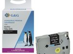 G&G Schriftband ersetzt Brother TZe-335, 12 mm, weiß auf schwarz