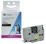 G&G Schriftband ersetzt Brother TZe-335, 12 mm, weiß auf schwarz