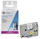 G&G Schriftband ersetzt Brother TZe-231 14952, 12,0 mm, schwarz auf weiß, 1 St.