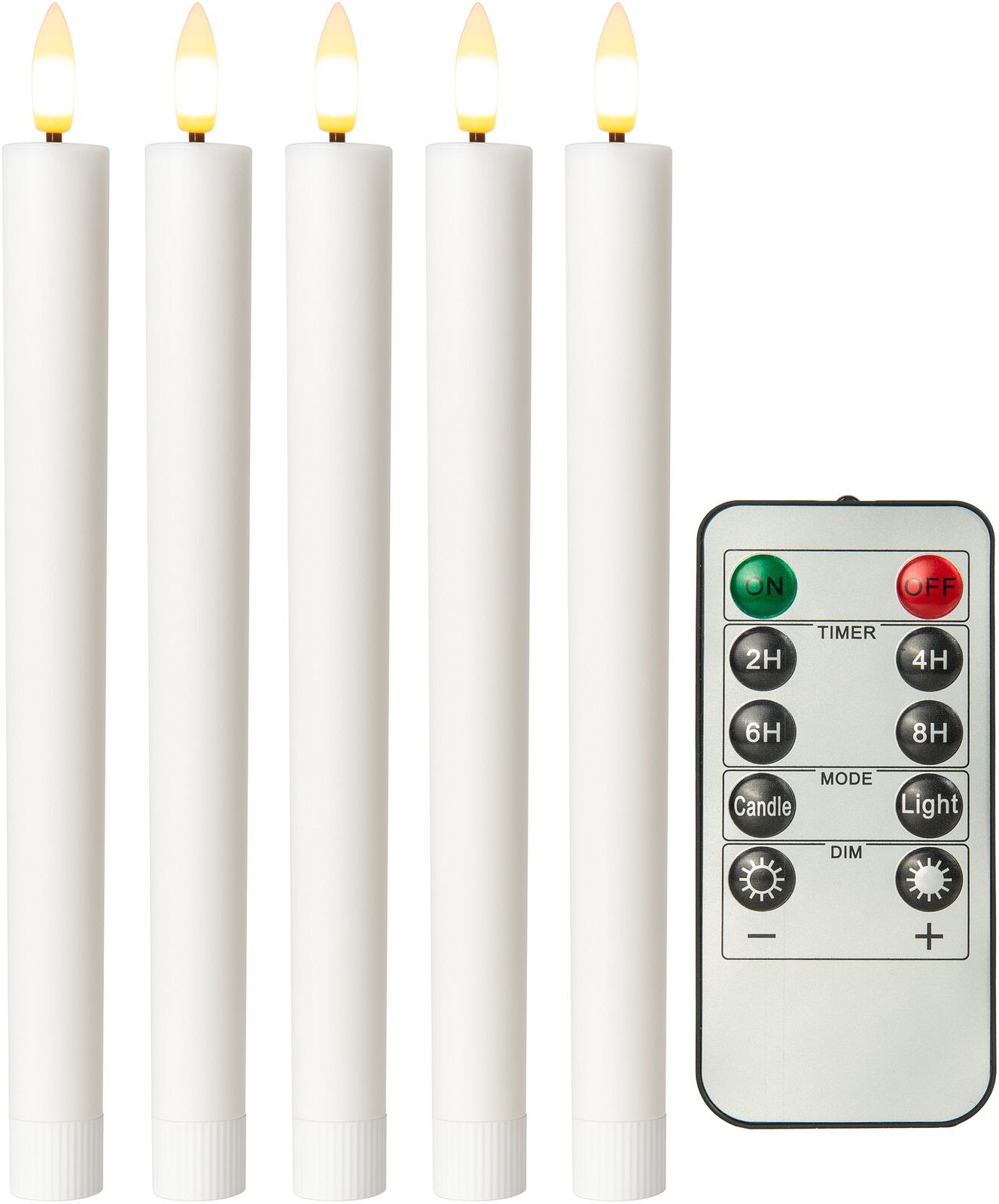 goobay LED-Stabkerzen, 24cm, weiß