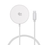 4smarts Qi2 25W MagSafe Kabelloses Ladegerät Set, Kabel 1,5 m, weiß