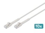 Digitus CAT 6A F-FTP abwinkelbares Patchkabel, Kupfer, 5 m, grau, 10 Stück