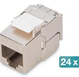 DIGITUS CAT 6A Kompakt-Keystone, werkzeugfreier Montageanschluss, 24 Stück