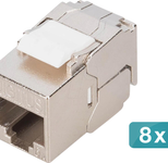 DIGITUS CAT 6A Kompakt-Keystone, werkzeugfreier Montageanschluss, 8 Stück