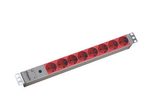 Bachmann Steckdosenleiste 8 AC-Ausgänge, Hellgrau/Rot