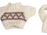 Rayher Dekoartikel mehrfarbig Wichtel Mini Strickpullover Lasse + Schal, 1 Set