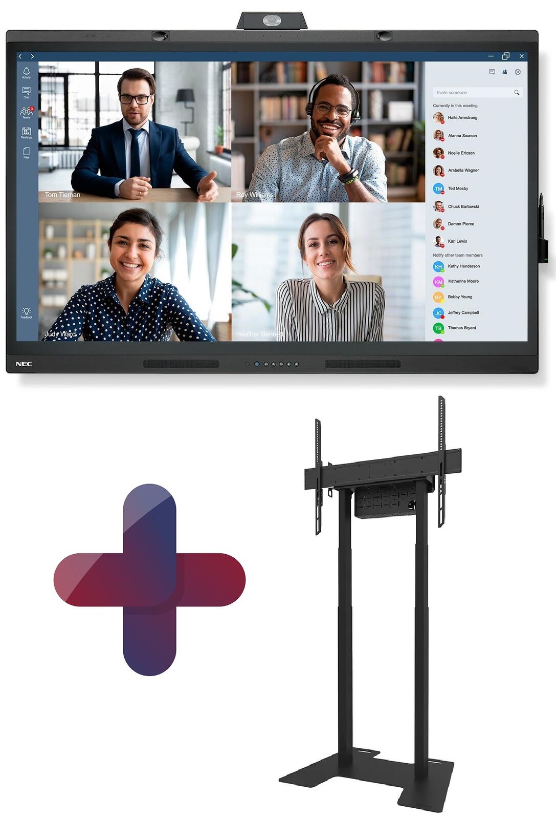 NEC MultiSync WD551 Windows Collaboration Display 138,8 cm 55 Zoll inkl. Neomounts BL55-875BL1 motorischer Standfuß video preview