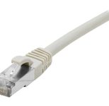 Exertis Connect Patchkabel Cat. 6A, S/FTP (PiMF), halogenfrei, mit Rastnasenschutz, grau, 0,5 m