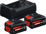 BOSCH Professional Werkzeugakkus mit Schnellladegerät EXPERT Starter Set 18V Li-Ion 2 x 5,5 Ah