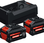 BOSCH Professional Werkzeugakkus mit Schnellladegerät EXPERT Starter Set 18V Li-Ion 2 x 5,5 Ah