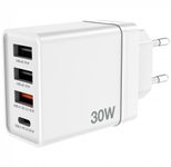 verbatim 30W 3x USB-A, USB-C Ladegerät, weiß
