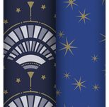 Clairefontaine Geschenkpapier Set Tiny Rolls, blau/gold 5 m x 35 cm