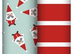 Clairefontaine Geschenkpapier Set Tiny Rolls, rot/blau 5 m x 35 cm