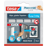 tesa Klettstreifen Powerstrips LARGE Click weiß