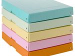 FALKEN PURE Aufbewahrungsbox 500 Blatt pastellorange, pastellblau, pastellrosa, pastellgrün, pastellgelb 24,0 x 32,0 x 4,0 cm, 5 St.