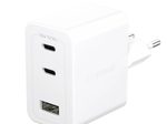 empower™ by PanzerGlass® Turbo 70W Multiple Ladegerät inkl. 2 x USB-C + USB-A , EU Anschluss, Silber Weiss