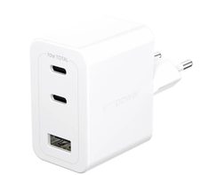 empower™ by PanzerGlass® Turbo 70W Multiple Ladegerät inkl. 2 x USB-C + USB-A , EU Anschluss, Silber Weiss