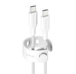 empower™ by PanzerGlass® Racing 60W USB-C to USB-C Kabel, USB 2.0, 1.2M, Silber Weiss