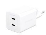 empower™ by PanzerGlass® Turbo 45W Ladegerät inkl. 2 x USB-C, EU Anschluss, Silber Weiss