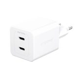 empower™ by PanzerGlass® Turbo 45W Ladegerät inkl. 2 x USB-C, EU Anschluss, Silber Weiss