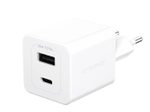 empower™ by PanzerGlass® Turbo 35W Ladegerät inkl. USB-C + USB-A, EU Anschluss, Silber Weiss