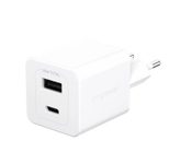 empower™ by PanzerGlass® Turbo 35W Ladegerät inkl. USB-C + USB-A, EU Anschluss, Silber Weiss
