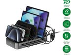 4smarts Ladestation Team 100W 5C/1A inkl. 6 Kabel, schwarz