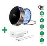 4smarts Qi2 25W / MagSafe Ladegerät-Set mit Kühlung, RGB, Kabel 1,5m, spacegrau
