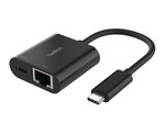 Belkin Connect 100 W USB-C/Ethernet- und Ladeadapter, schwarz
