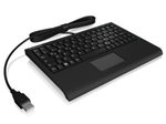 KeySonic ACK-3410 kabelgebundene Super-Mini Tastatur mit Smart-Touchpad - QWERTY US - schwarz