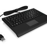 KeySonic ACK-3410 kabelgebundene Super-Mini Tastatur mit Smart-Touchpad - QWERTY US - schwarz