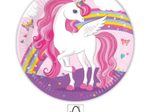 Procos Einhorn Regenbogenfarben Pappteller für Einhornpartys