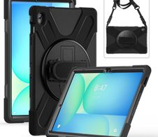 eSTUFF Galaxy Tab S10 FE+ AUSTIN Defender Case ohne eingebautes Frontglas - Schwarz