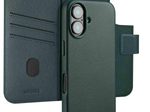 Accezz 2-in-1 Klapphülle aus Leder mit MagSafe für das Apple iPhone 16 - Cedar Green