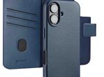 Accezz 2-in-1 Klapphülle aus Leder mit MagSafe für das Apple iPhone 16 - Nightfall Blue