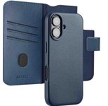 Accezz 2-in-1 Klapphülle aus Leder mit MagSafe für das Apple iPhone 16 - Nightfall Blue