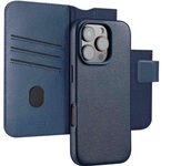 Accezz 2-in-1 Klapphülle aus Leder mit MagSafe für das Apple iPhone 16 Pro Max - Nightfall Blue