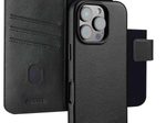 Accezz 2-in-1 Klapphülle aus Leder mit MagSafe für das Apple iPhone 16 Pro Max - Onyx Black