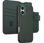 Accezz 2-in-1 Klapphülle aus Leder mit MagSafe für das Apple iPhone 17 - Cedar Green