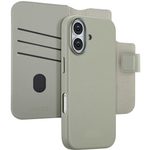 Accezz 2-in-1 Klapphülle aus Leder mit MagSafe für das Apple iPhone 17 - Light Grey