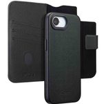 Accezz 2-in-1 Klapphülle aus Leder mit MagSafe für das Apple iPhone 17e / 16e - Onyx Black