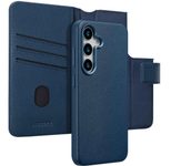 Accezz 2-in-1 Klapphülle aus Leder mit MagSafe für das Samsung Galaxy S25 - Nightfall Blue